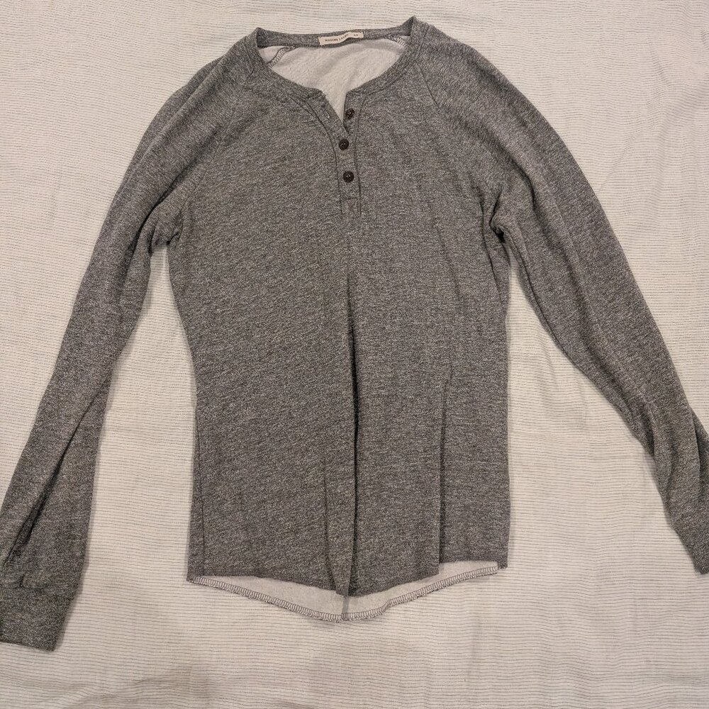 Marine Layer Women's Henley Shirt - XS - Heather Gray